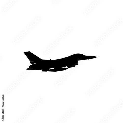 Silhouette of the Jet Fighter, Fighter aircraft are military aircraft designed primarily for air-to-air combat. Vector Illustration