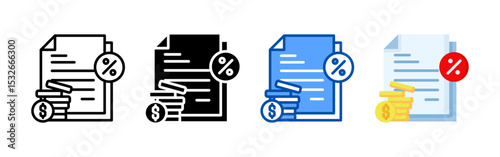 Taxes icon set bundle. Multi style icon collection perfect for websites, apps, and presentations. Simple vector icon collection