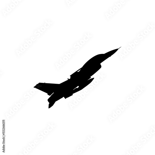 Silhouette of the Jet Fighter, Fighter aircraft are military aircraft designed primarily for air-to-air combat. Vector Illustration