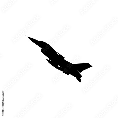 Silhouette of the Jet Fighter, Fighter aircraft are military aircraft designed primarily for air-to-air combat. Vector Illustration
