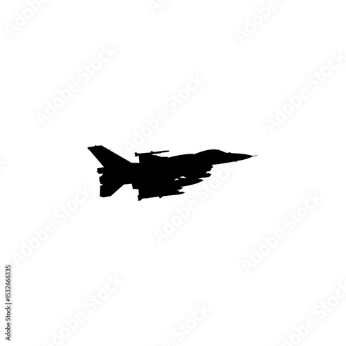 Silhouette of the Jet Fighter, Fighter aircraft are military aircraft designed primarily for air-to-air combat. Vector Illustration