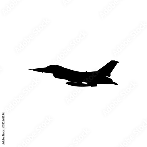 Silhouette of the Jet Fighter, Fighter aircraft are military aircraft designed primarily for air-to-air combat. Vector Illustration