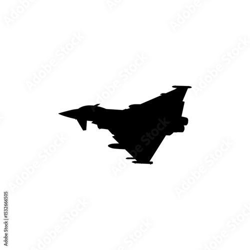 Silhouette of the Jet Fighter, Fighter aircraft are military aircraft designed primarily for air-to-air combat. Vector Illustration