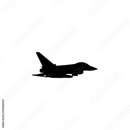 Silhouette of the Jet Fighter, Fighter aircraft are military aircraft designed primarily for air-to-air combat. Vector Illustration