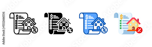 Loan processing icon set bundle. Multi style icon collection perfect for websites, apps, and presentations. Simple vector icon collection