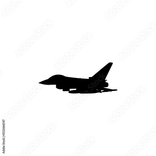 Silhouette of the Jet Fighter, Fighter aircraft are military aircraft designed primarily for air-to-air combat. Vector Illustration