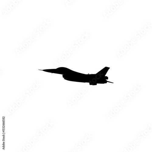 Silhouette of the Jet Fighter, Fighter aircraft are military aircraft designed primarily for air-to-air combat. Vector Illustration
