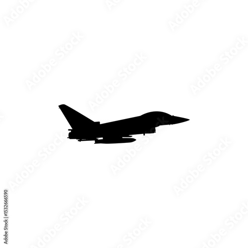 Silhouette of the Jet Fighter, Fighter aircraft are military aircraft designed primarily for air-to-air combat. Vector Illustration