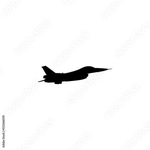 Silhouette of the Jet Fighter, Fighter aircraft are military aircraft designed primarily for air-to-air combat. Vector Illustration