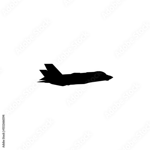 Silhouette of the Jet Fighter, Fighter aircraft are military aircraft designed primarily for air-to-air combat. Vector Illustration