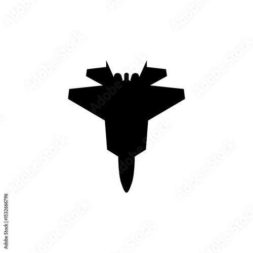 Silhouette of the Jet Fighter, Fighter aircraft are military aircraft designed primarily for air-to-air combat. Vector Illustration