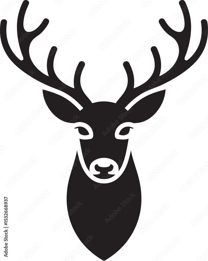 Naklejka premium deer head vector
