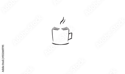 Coffee cup drawing object icon black color sign  symbol food drink cafe mug reading book relaxation hot drink coffee cup breakfast education study student learning caffein reading cup learning cozy 