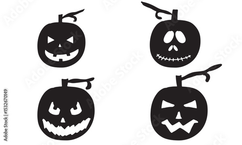 pumpkin black color object icon character costume cartoon happy halloween 31st day date october month pumpkin set collection spooky jack lantern vegetable fear smile fear fun trick or treat halloween 