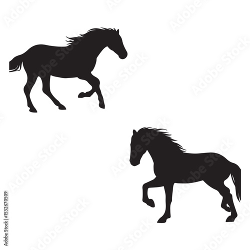 horse silhouette vector