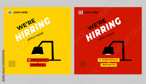We are hiring job vacancy Social Media Post Or Instagram Promotional Social Media Square Banner And Square Flyer Template Design.