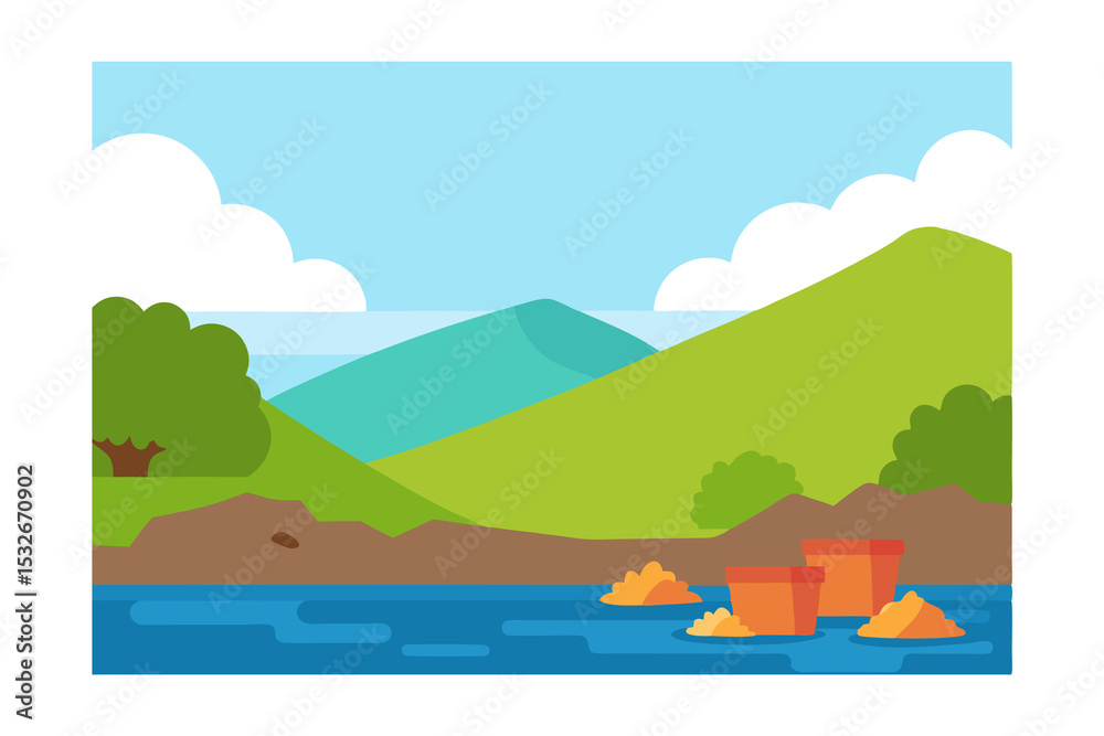 Obraz premium landscape with mountains and trees