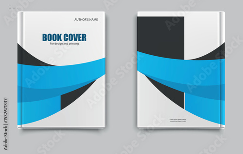 Abstract blue geometric modern annual report flyer Brochure leaflet, the presentation cover, magazine advertising. cover with an abstract background. Editable file.