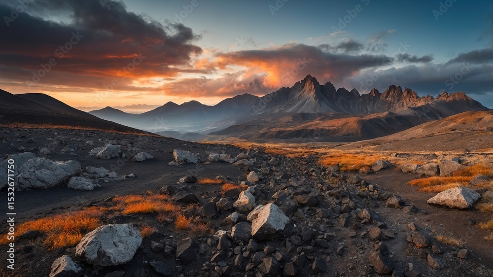 Obraz premium La fuerza imparable de la Tierra: una erupción volcánica masiva con efectos visuales impresionantes de lava y ceniza.