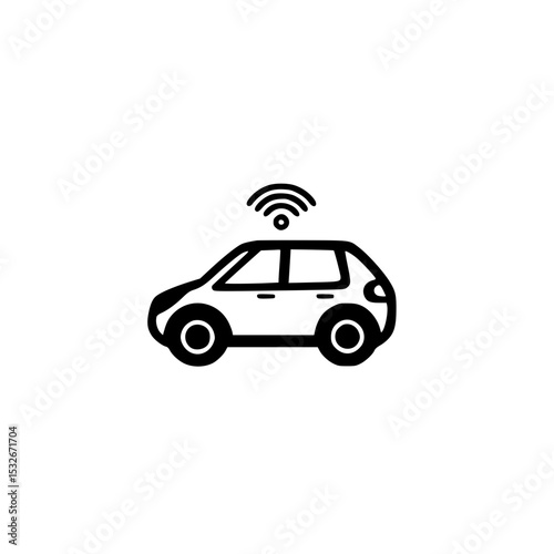 Autonomous car icon vector depicting driverless technology 