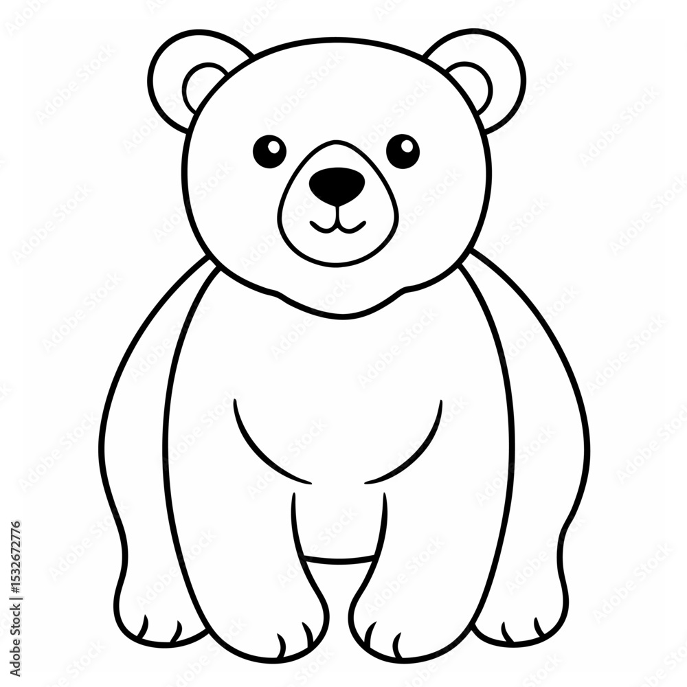 Obraz premium A vector of a cute bear outline Art & Illustration