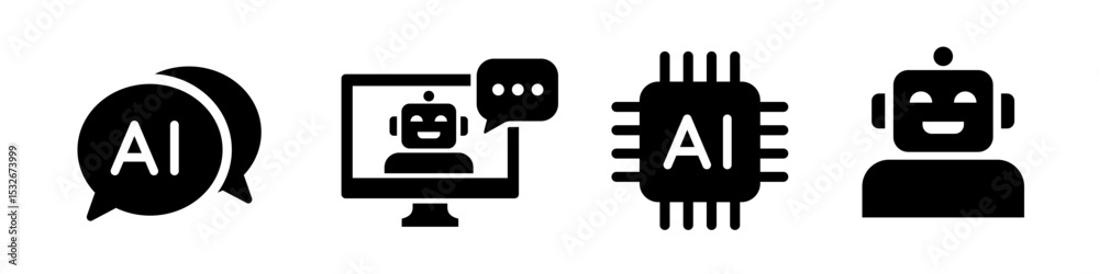 Fototapeta premium Ai icon. Artificial intelligence icon.