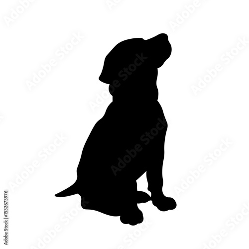 Dog silhouette. Puppy vector silhouette