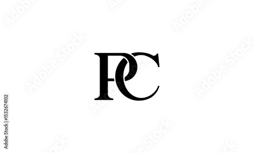 PC initial letters, monogram logo