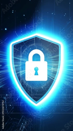 Digital shield representing online security.