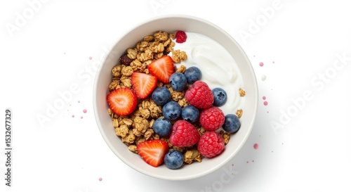 Wallpaper Mural Healthy Granola Breakfast Bowl with Yogurt and Fresh Berries, Ideal Meal Torontodigital.ca