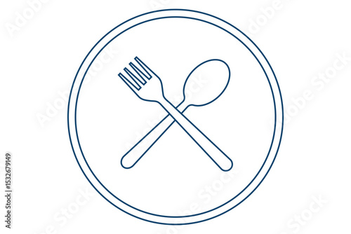 Fork and spoon icon vector set. Restaurant utensil symbol. Dinner dish or plate with spoon and fork sign outline for apps and websites. Silverware solid monochrome icon set. Fork, Spoon and Knife icon