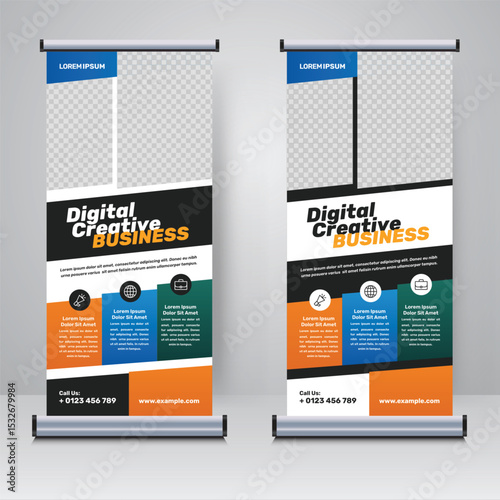 Corporate rollup or X banner design template	
