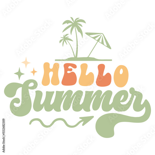 Summer Retro SVG Design, Beach Vector