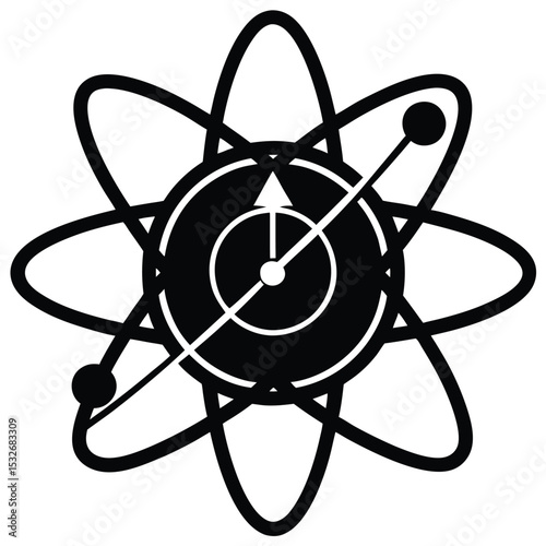 atomic clock vector sihoette 

