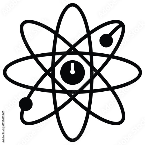 atomic clock vector sihoette 
