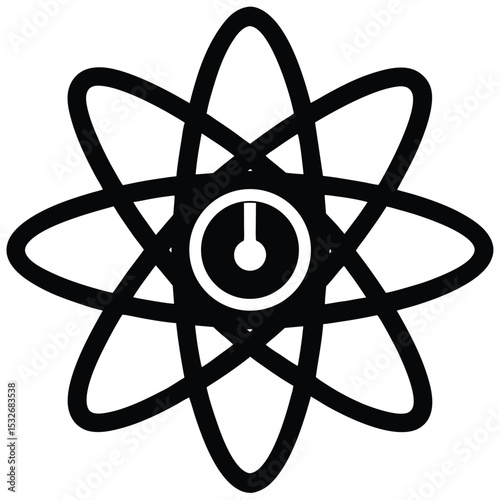 atomic clock vector sihoette 
