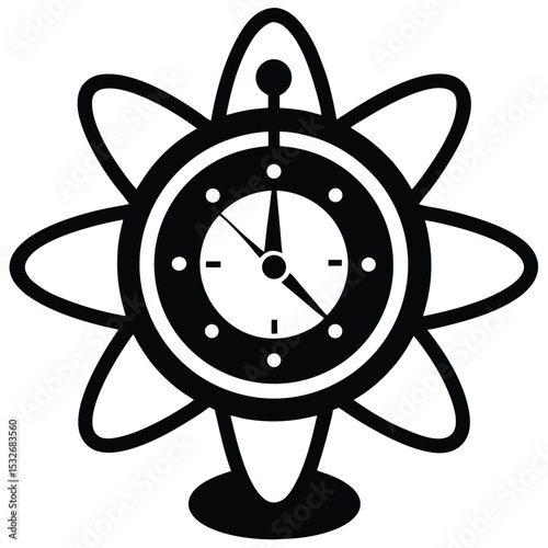 atomic clock vector sihoette 
