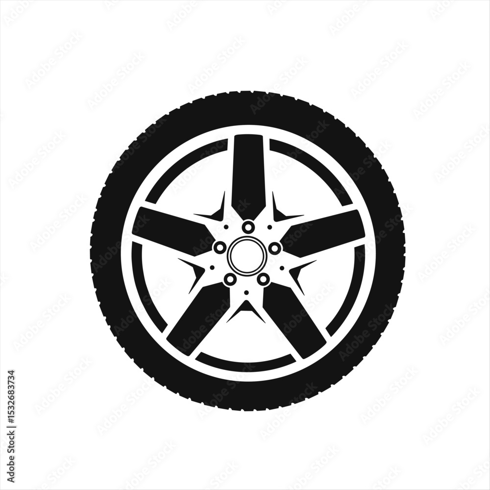 Obraz premium tire and wheels logo, automotive logo design