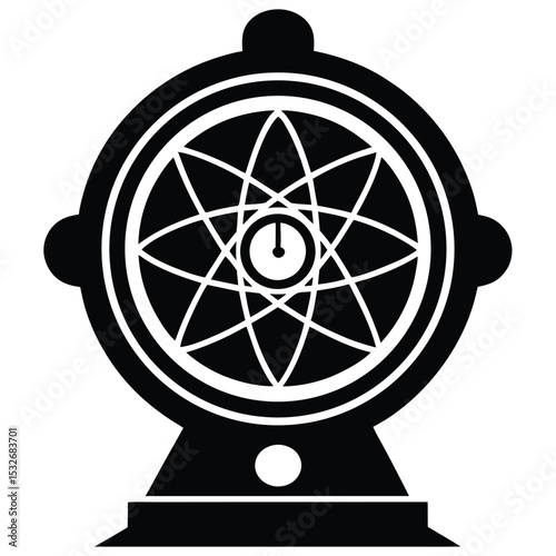 atomic clock vector sihoette 
