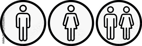 WC toilet icons. Human male or female signs.
