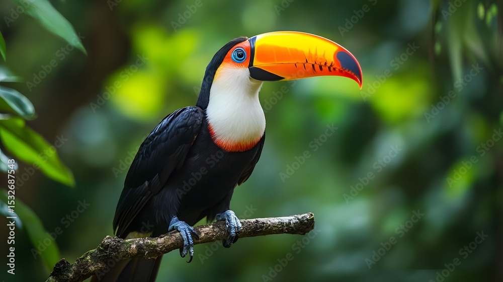 Naklejka premium toucan in the jungle