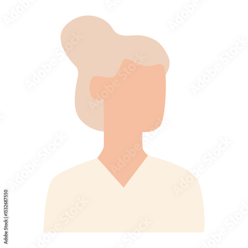 Vector flat illustration. Avatar, user profile, face icon, gender neutral silhouette, profile picture. Suitable for social media profiles, icons, splash screens and as a template.