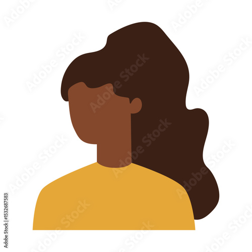 Vector flat illustration. Avatar, user profile, face icon, gender neutral silhouette, profile picture. Suitable for social media profiles, icons, splash screens and as a template.