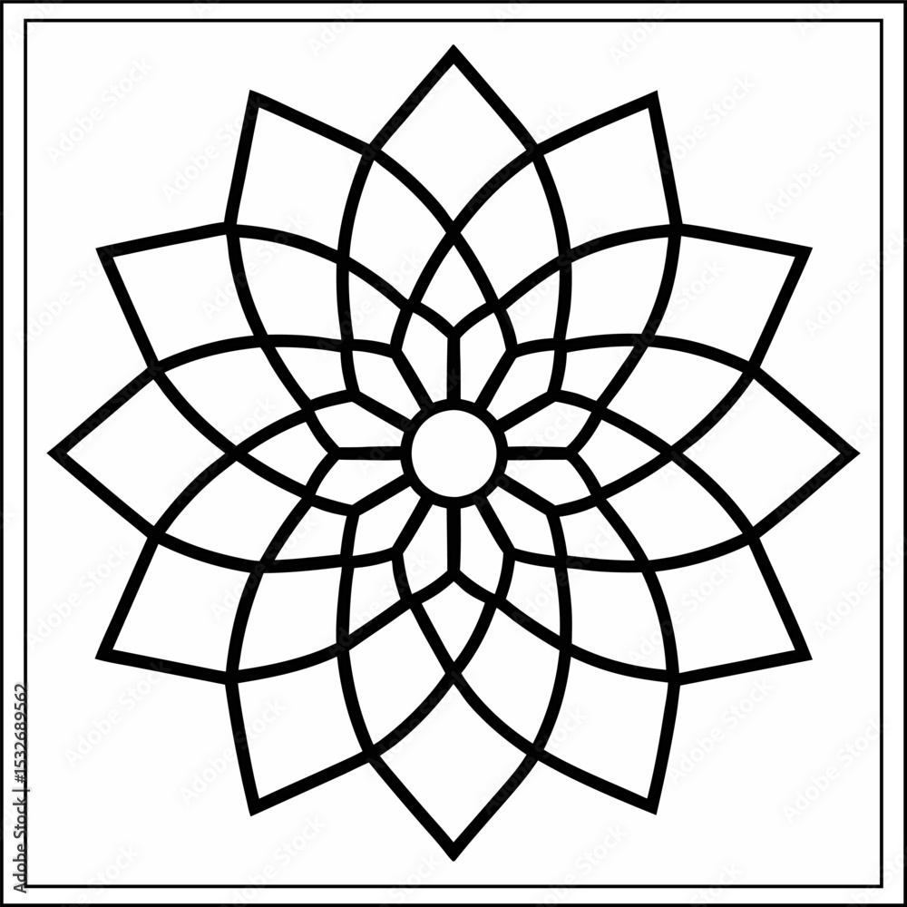 Obraz premium hand drowns flower design outline Art & Illustration