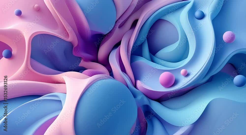 Fluid motion of interlocking geometric patterns morphing through various shapes creating a smooth and surreal transformation