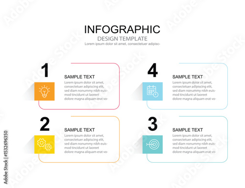 Vector Infographic label design template with icons and 4 options or steps. for your business data. Vector Illustration.