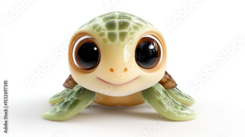 Adorable baby sea turtle figurine, charmingly sculpted with large eyes and a sweet expression.