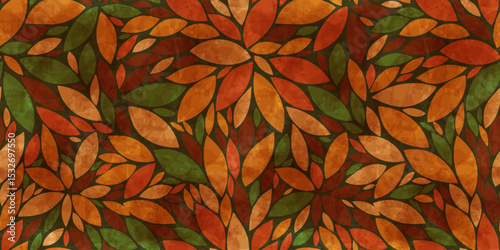 Autumn leaves seamless vector pattern. Watercolor texture leaf pattern. Red leafs patterns