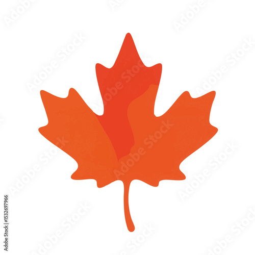 Flat Maple  Leaf Icon in Earthy Brown Fall 