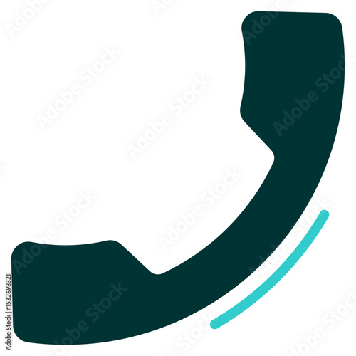 Phone - Glyph Dual Tone Silhouette icon - Traditional phone handset symbol representing direct phone communication and customer support